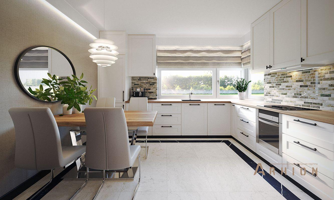 3. Проект одноэтажного дома в европейском стиле с плоской кровлей , R-14-31, площадью - 143 кв c мансардой, терассой, балконом, гаражом